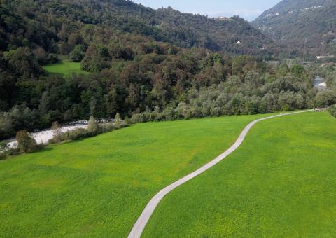 Veduta dall'alto dell'ultimo tratto di ciclopedonale 